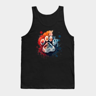 Cat paw print very colorful Tank Top